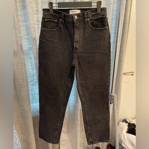 Abercrombie Black 90s Straight Ultra High Rise Jean